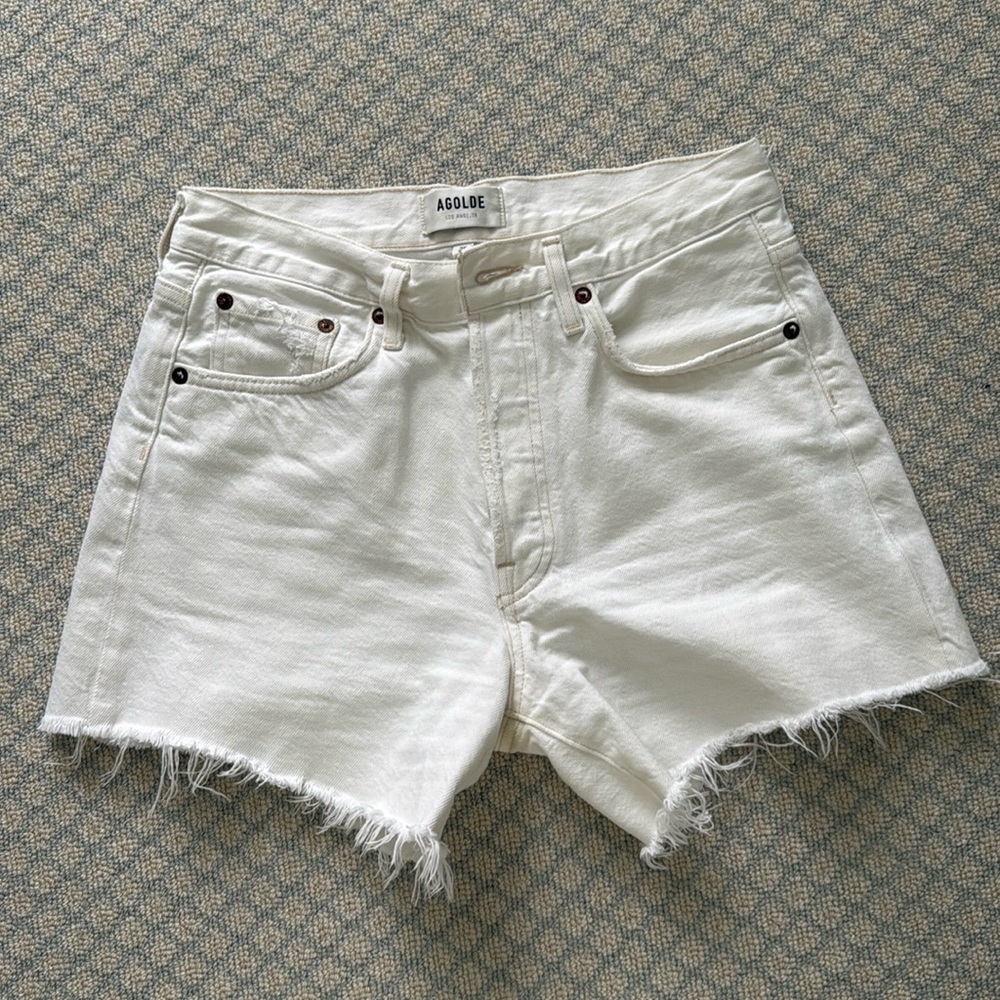 AGolde Parker Long Short - white, size 25 (runs large)